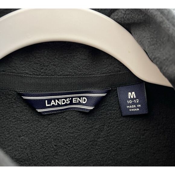 Lands End 1/4 Zip Pullover‎ Fleece Sweater Womens Size Medium 10-12 Black - Picture 3 of 6